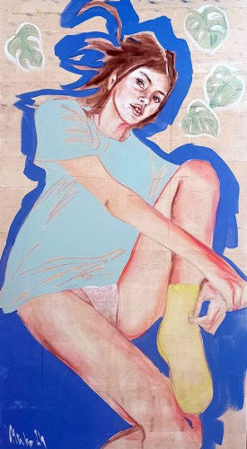 Mischtechnik auf Leinwand, 160 x 90 cm